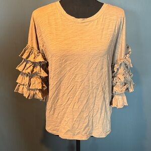 Elegant Ruffle Sleeve Long Sleeve Top